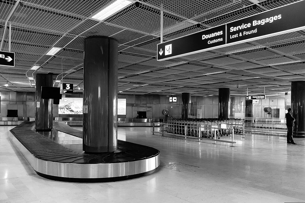 Airport baggage reclaim carousel